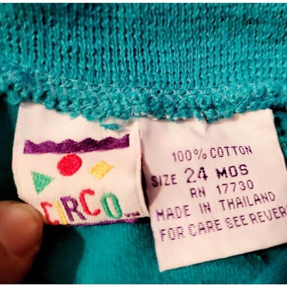 Vintage Circo Green And Blue Collared Romper Size 24M - Picture 3 of 3